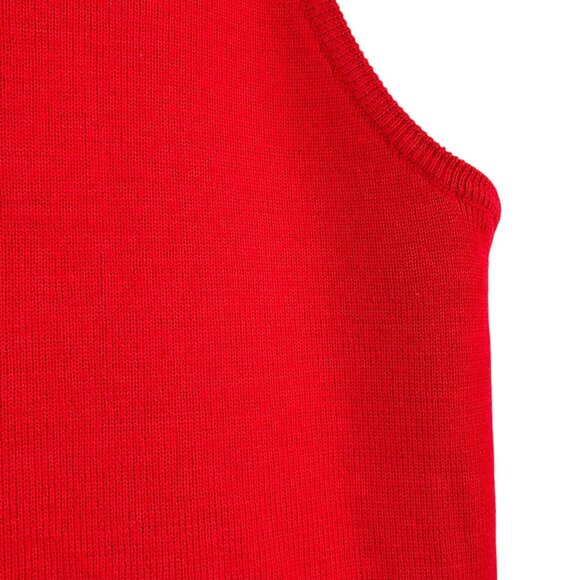 Vintage | M | Jessica | Beaded Knit Vest | Red | Cottagecore | Festive | Holiday - Picture 11 of 16